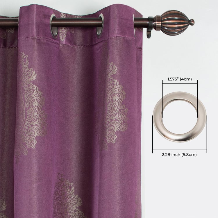 DECO WINDOW Jacquard Purple Printed Window Curtains - 25x24cm - Set Of 2