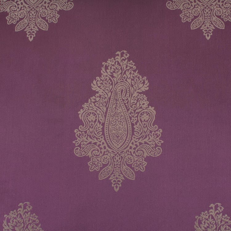 DECO WINDOW Jacquard Purple Printed Window Curtains - 25x24cm - Set Of 2