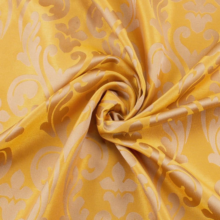 DECO WINDOW Jacquard Yellow Printed Door Curtain - 36.5 x 30 cm - Set Of 2