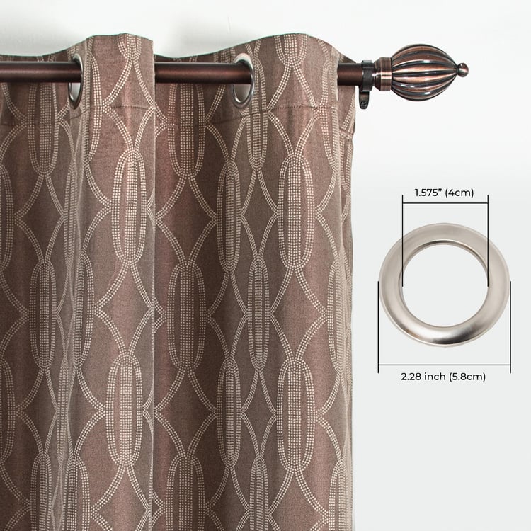 DECO WINDOW Jacquard Brown Printed Door Curtains - 36.5x30cm - Set of 2