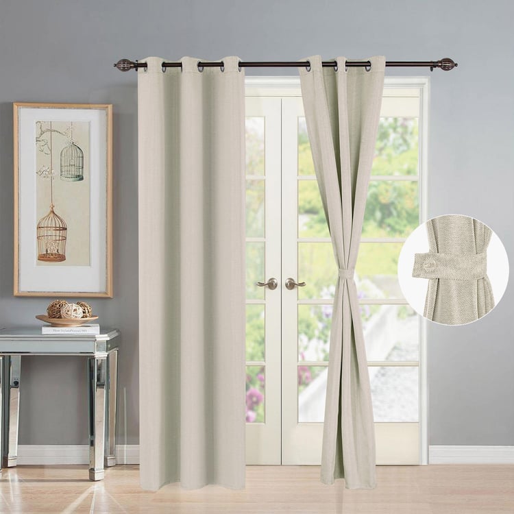 DECO WINDOW Set of 2 Semi-Blackout Door Curtains