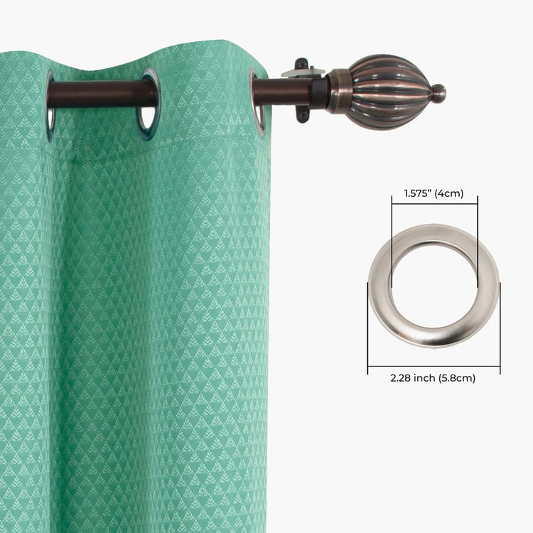 DECO WINDOW Dobby Teal Textured Semi-Blackout Door Curtains with Hanging Rod Eyelets and Tie Backs - 24x29cm - Set of 2