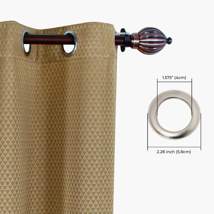 DECO WINDOW Dobby Beige Printed Door Curtains - 24x29cm - Set of 2