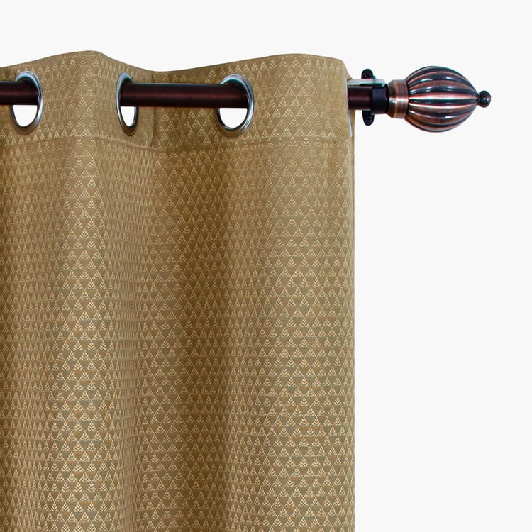 DECO WINDOW Dobby Beige Printed Door Curtains - 24x29cm - Set of 2