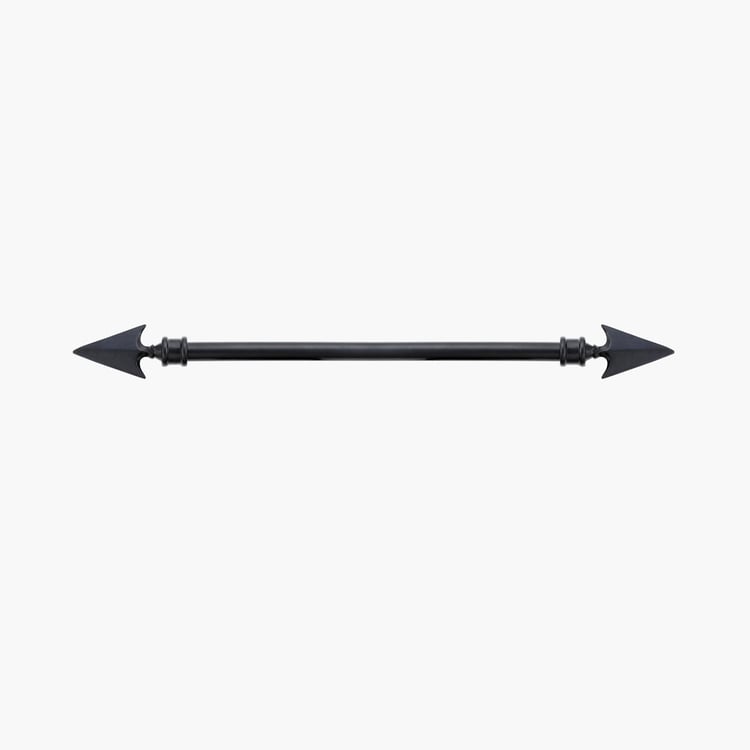 DECO WINDOW Flat Arrow Black Metal Extendable Curtain Rod - 304 cm x 190 cm