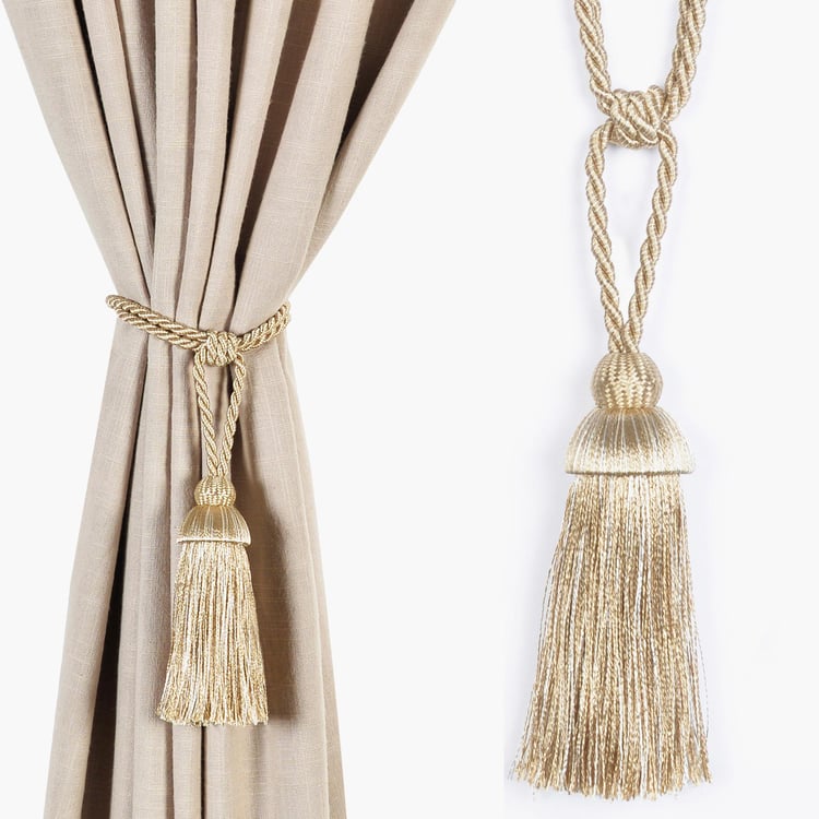 DECO WINDOW Gold Curtain Tie-Back Rope - Set of 2