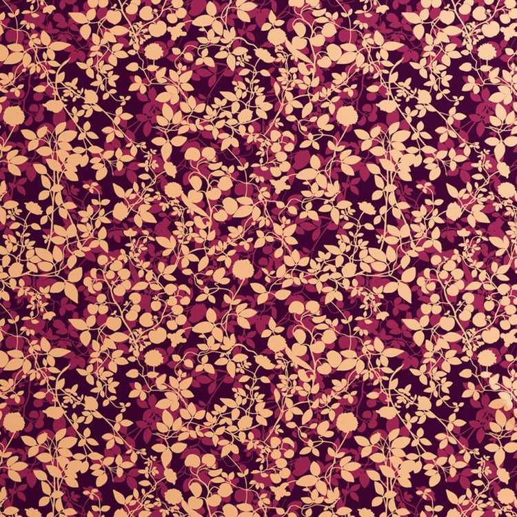 PORTICO Floral Romance Maroon Printed Cotton Queen Size Bedsheet Set - 224 x 254 cm - 3Pcs