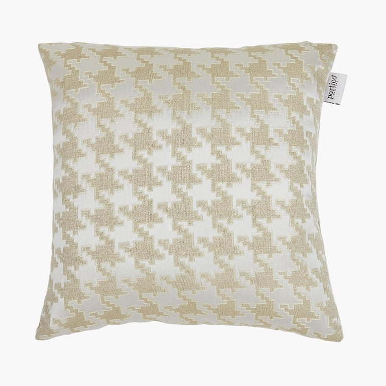 PORTICO Lotus Beige Printed Cushion Covers - 40 x 40 cm - Set Of 2