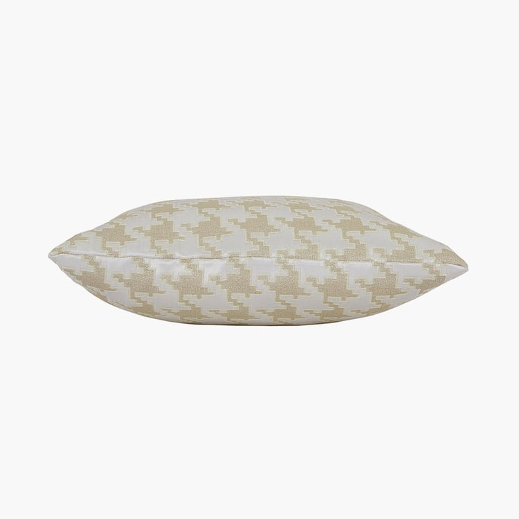 PORTICO Lotus Beige Printed Cushion Covers - 40 x 40 cm - Set Of 2