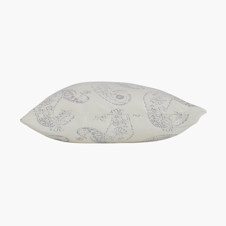 PORTICO Lotus Grey Printed Cushion Covers - 40x40cm - Set of 2