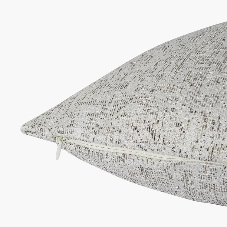 PORTICO Lotus White Textured Square Cushion Cover - 40x40cm - Set of 2