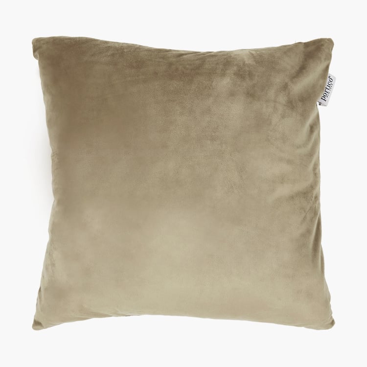 PORTICO Neeta Lulla Brown Solid Cushion Cover - 40x40cm - Set of 2