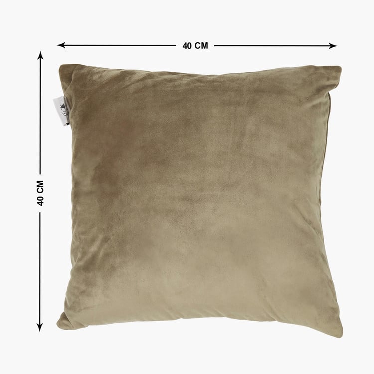 PORTICO Neeta Lulla Brown Solid Cushion Cover - 40x40cm - Set of 2