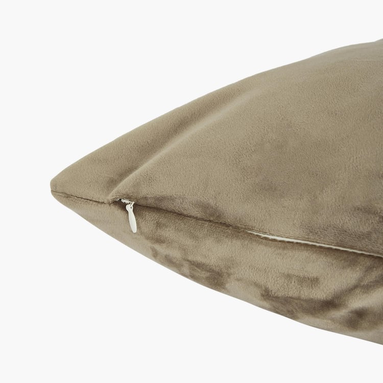 PORTICO Neeta Lulla Brown Solid Cushion Cover - 40x40cm - Set of 2