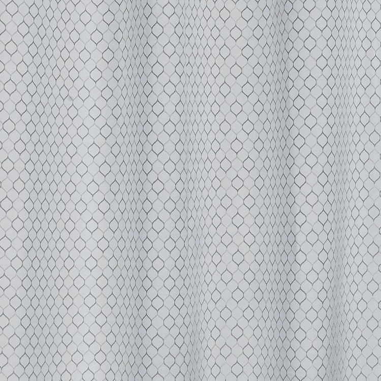 PORTICO Sketch Curtains Grey Printed Door Curtains - 130x225cm - Set of 2