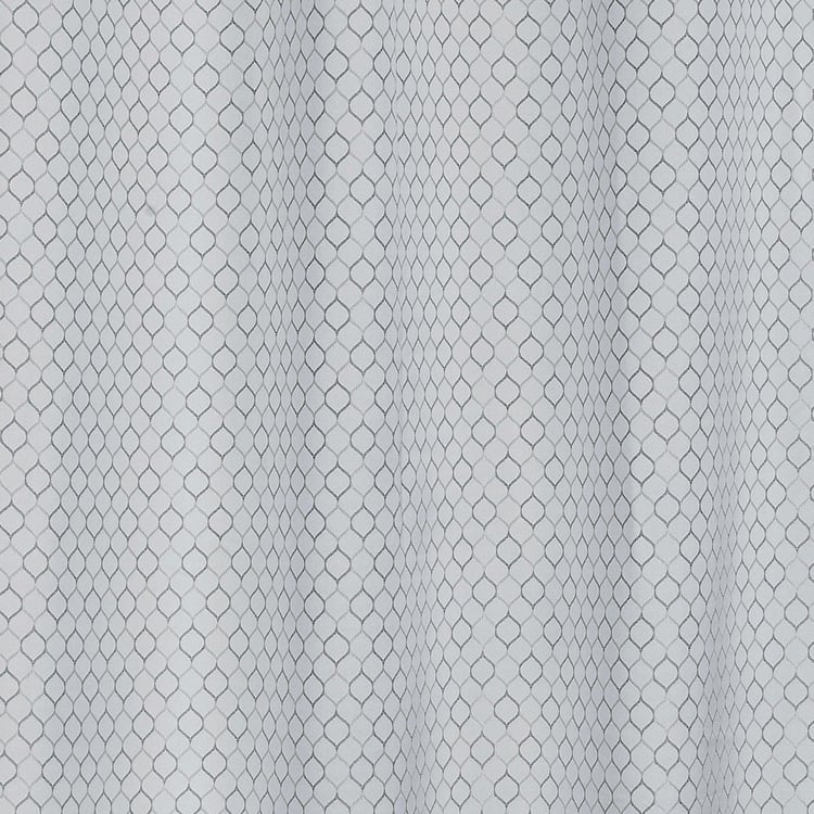 PORTICO Sketch Grey Jacquard Patterned Door Curtain - 130x225cm - Set of 2