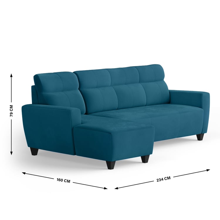 Emily Velvet 3-Seater Left Corner Sofa with Chaise - Customized Furniture