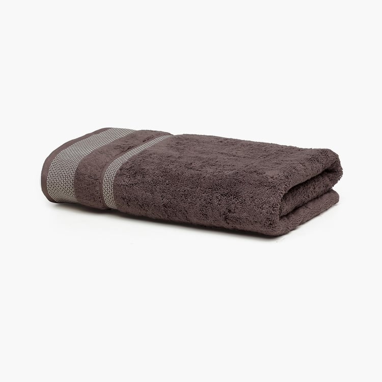 SPACES Hygro Cotton Striped Bath Towel, Brown - 75x150cm