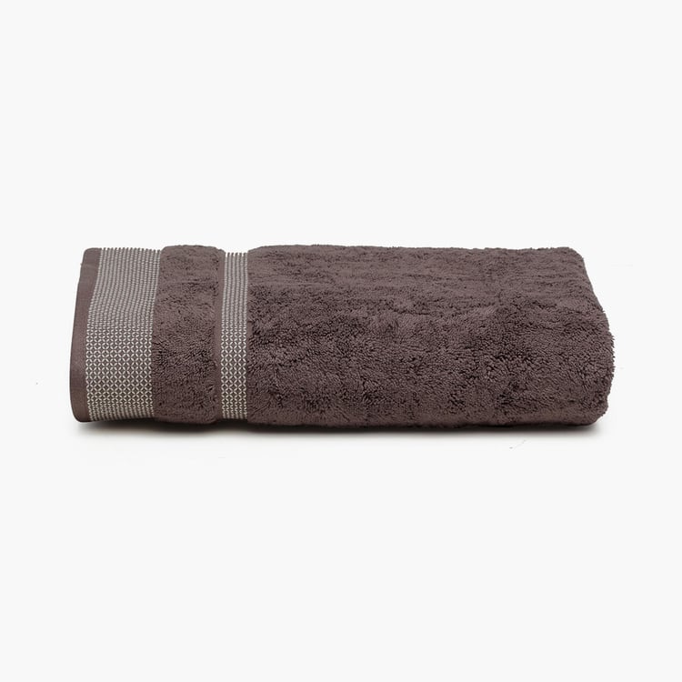SPACES Hygro Cotton Striped Bath Towel, Brown - 75x150cm