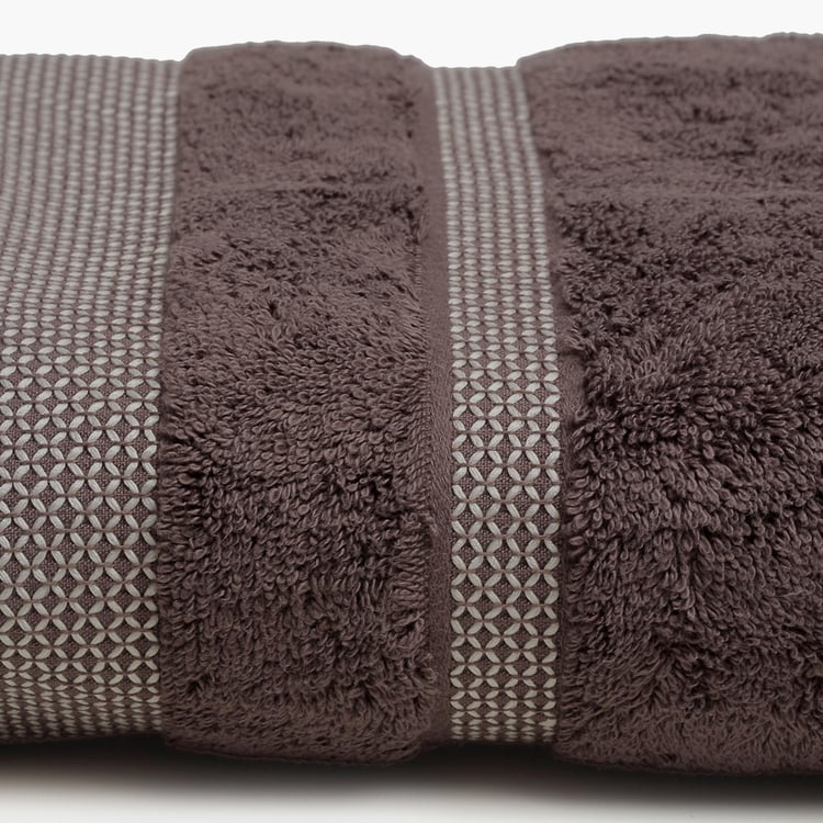 SPACES Hygro Cotton Striped Bath Towel, Brown - 75x150cm