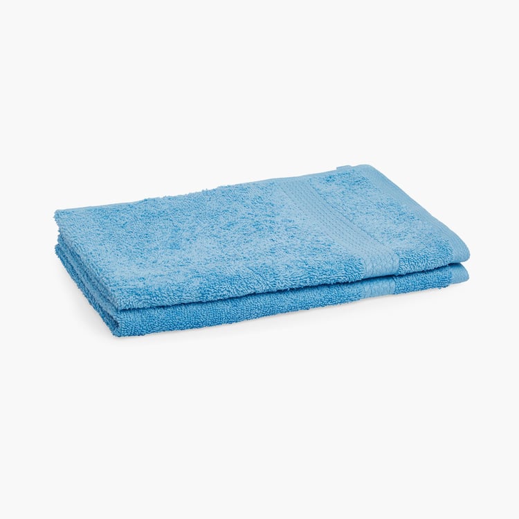 SPACES Colorfas Cotton Textured Hand Towel, Blue - 40x60cm