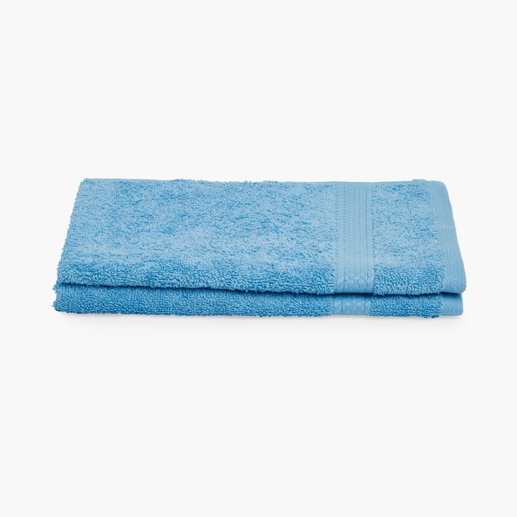 SPACES Colorfas Cotton Textured Hand Towel, Blue - 40x60cm