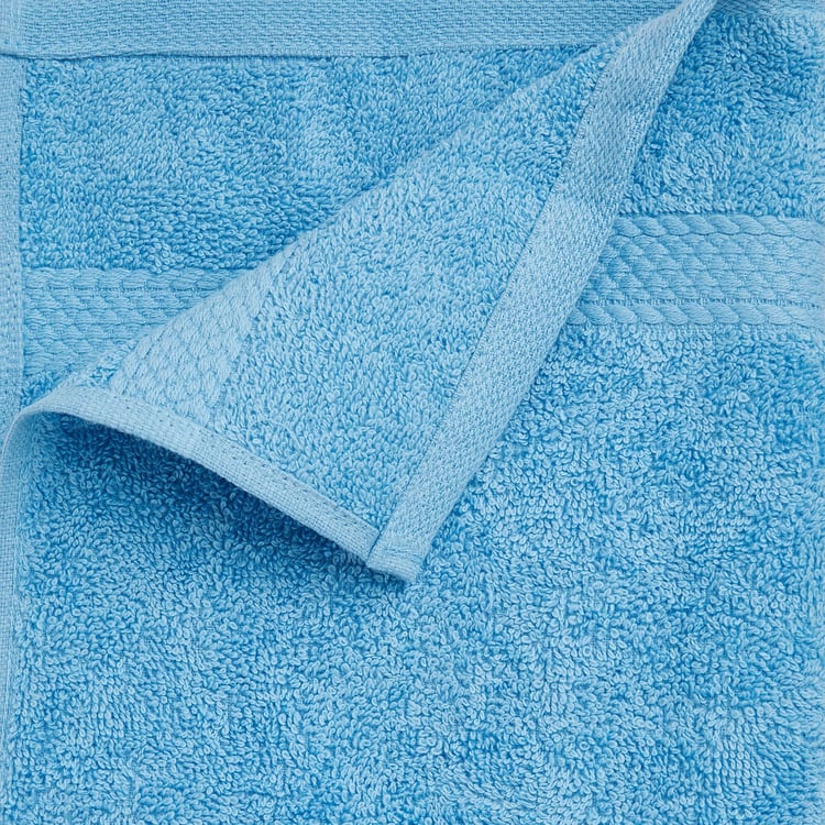 SPACES Colorfas Cotton Textured Hand Towel, Blue - 40x60cm