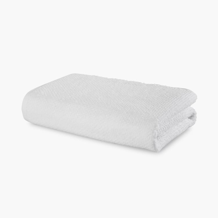 SPACES Swift Dry Cotton Textured Bath Towel, White - 75x150cm