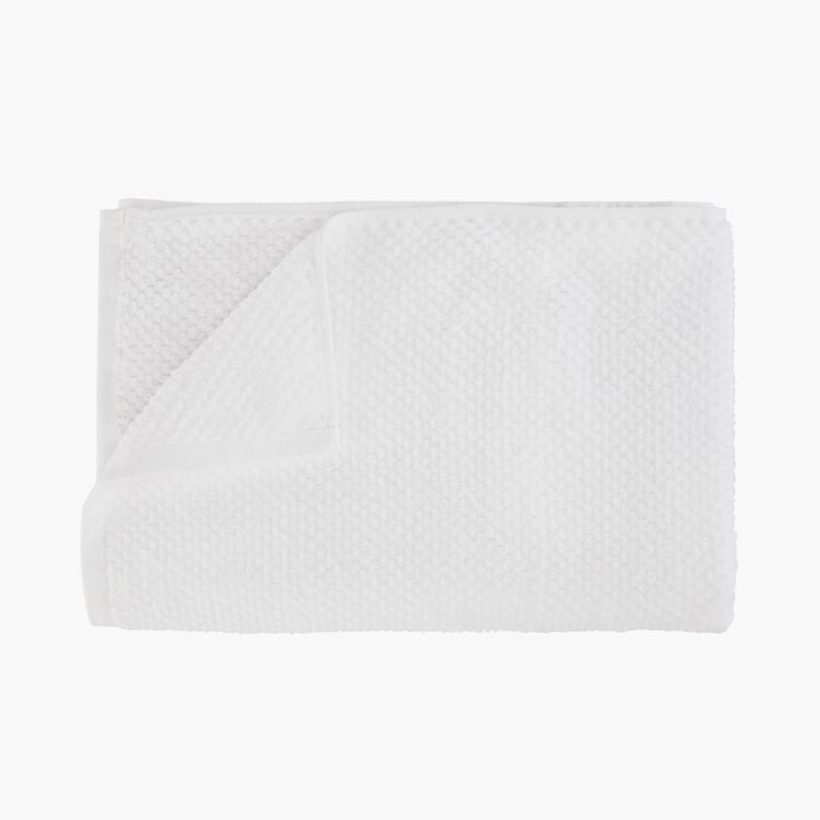 SPACES Swift Dry Cotton Textured Bath Towel, White - 75x150cm