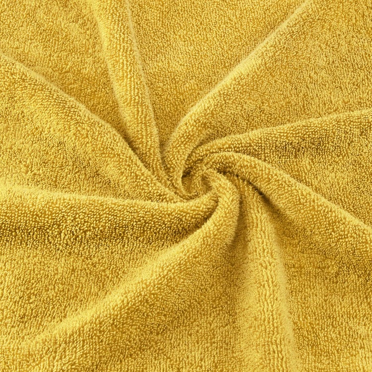 SPACES Swift Dry Cotton Textured Hand Towel, Yellow - 40x60cm