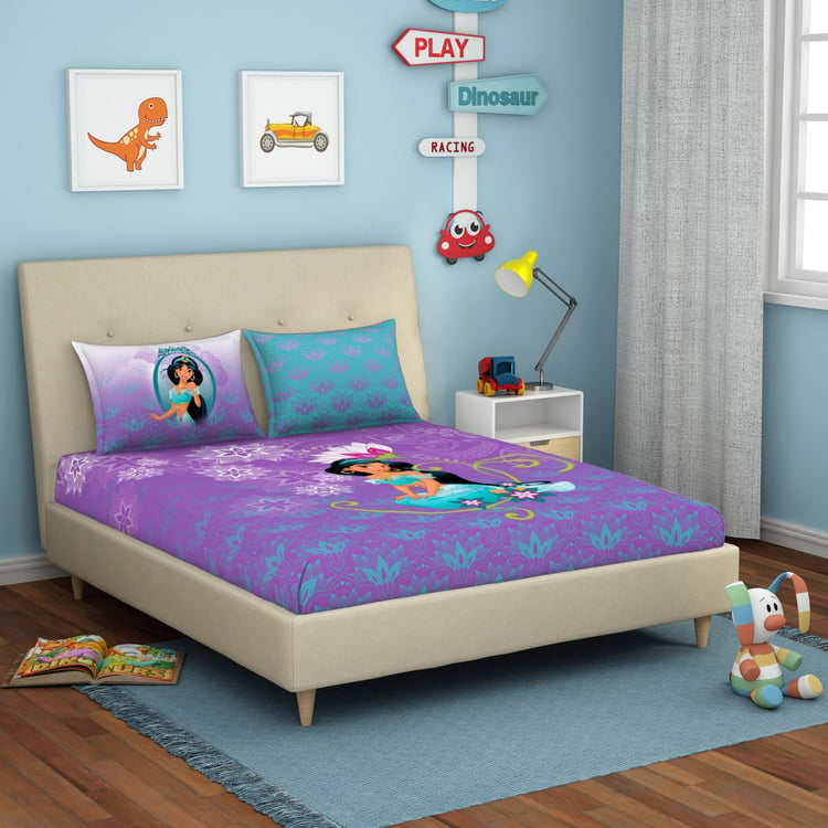 SPACES Kids Jasmine Printed 180TC 3Pc Queen Bedsheet Set