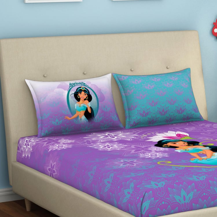 SPACES Kids Jasmine Printed 180TC 3Pc Queen Bedsheet Set