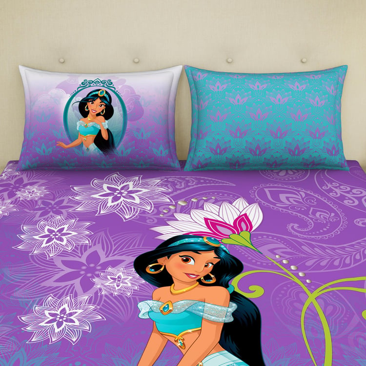 SPACES Kids Jasmine Printed 180TC 3Pc Queen Bedsheet Set