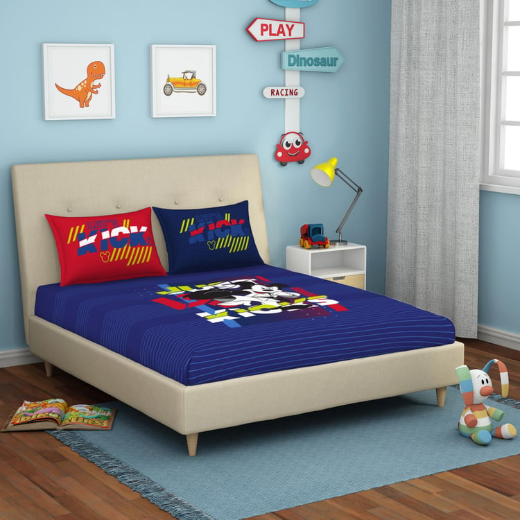 SPACES Kids Printed Cotton 180TC 3Pcs King Bedsheet Set