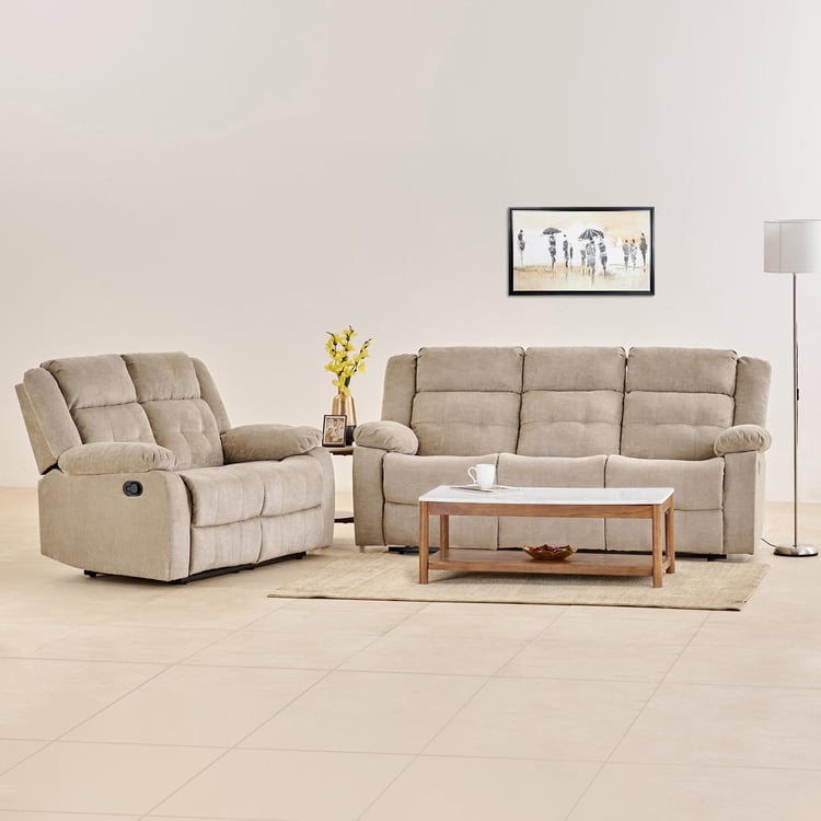 Helios Zurich Fabric 3+2 Seater Recliner Set - Beige