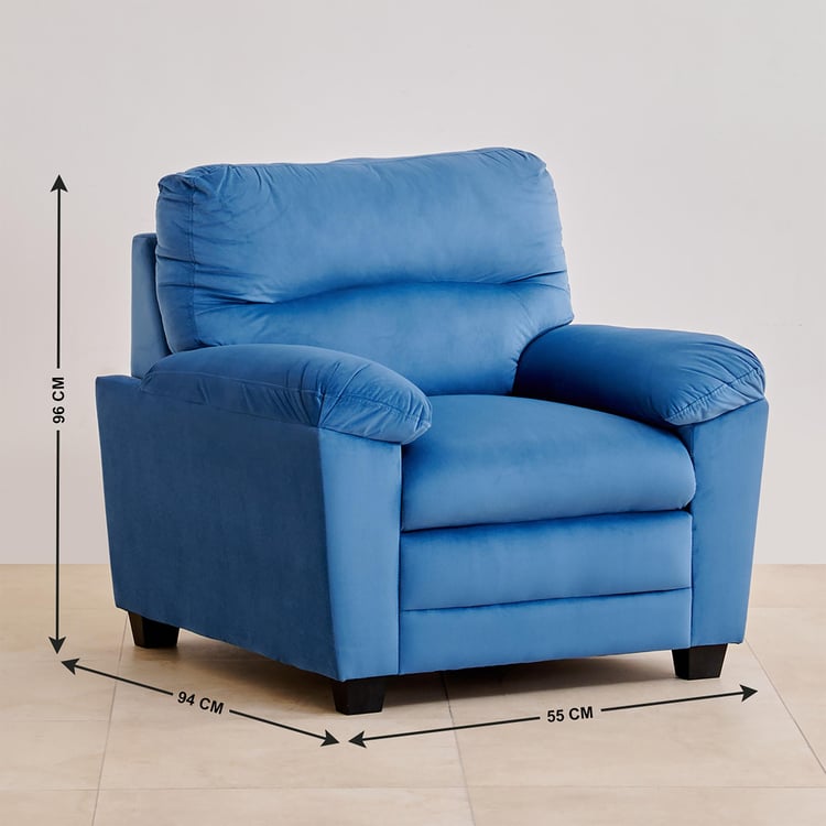 Mojo Velvet 3+2+1 Seater Sofa Set - Blue