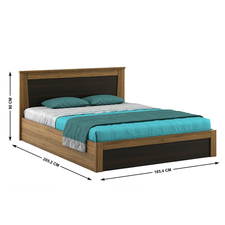 Helios Vincent King Bed with Box Storage - Brown
