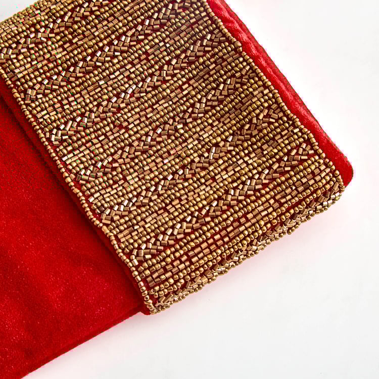 Carols Beaded Christmas Stocking