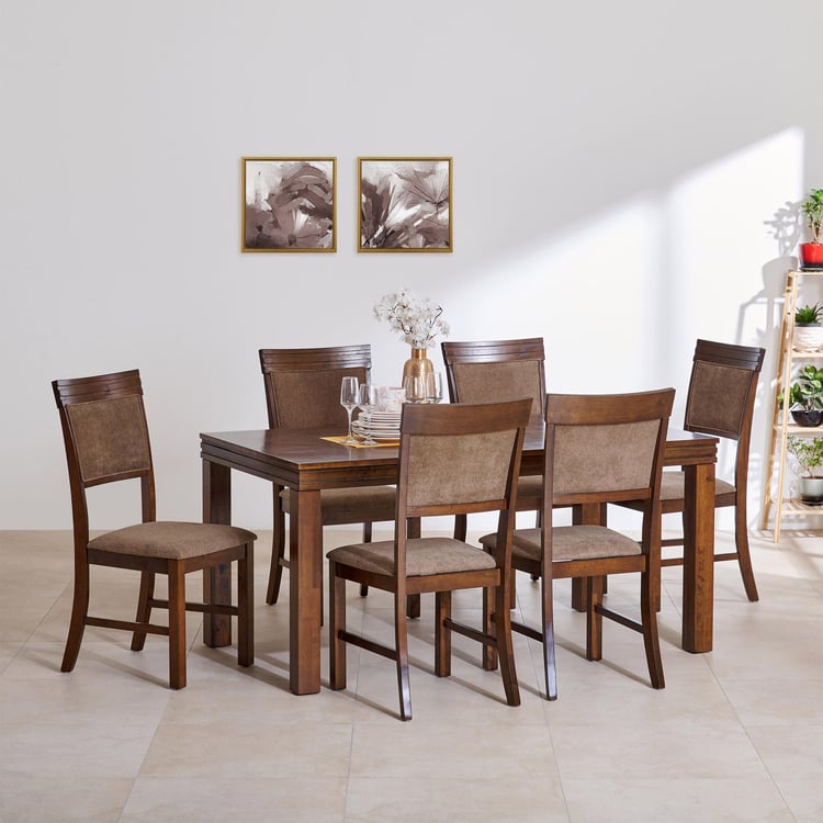 Hercules Solid Wood 6-Seater Dining Table - Brown