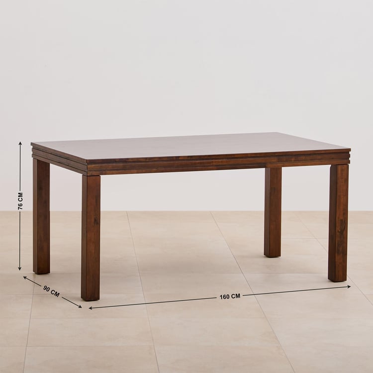 Hercules Solid Wood 6-Seater Dining Table - Brown