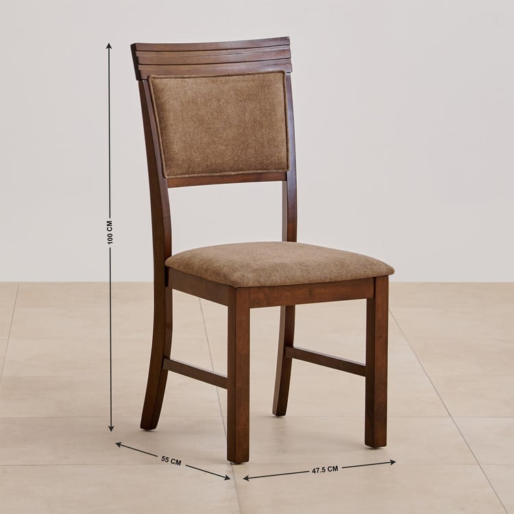 Hercules Set of 2 Fabric Dining Chairs - Brown