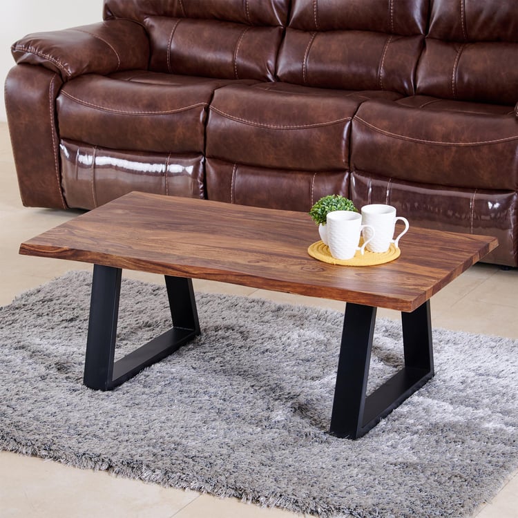 Raga NXT Sheesham Wood Top Coffee Table - Brown and Black