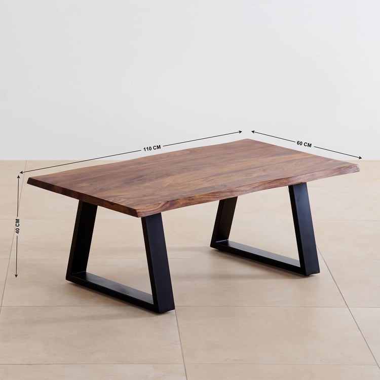 Raga NXT Sheesham Wood Top Coffee Table - Brown and Black