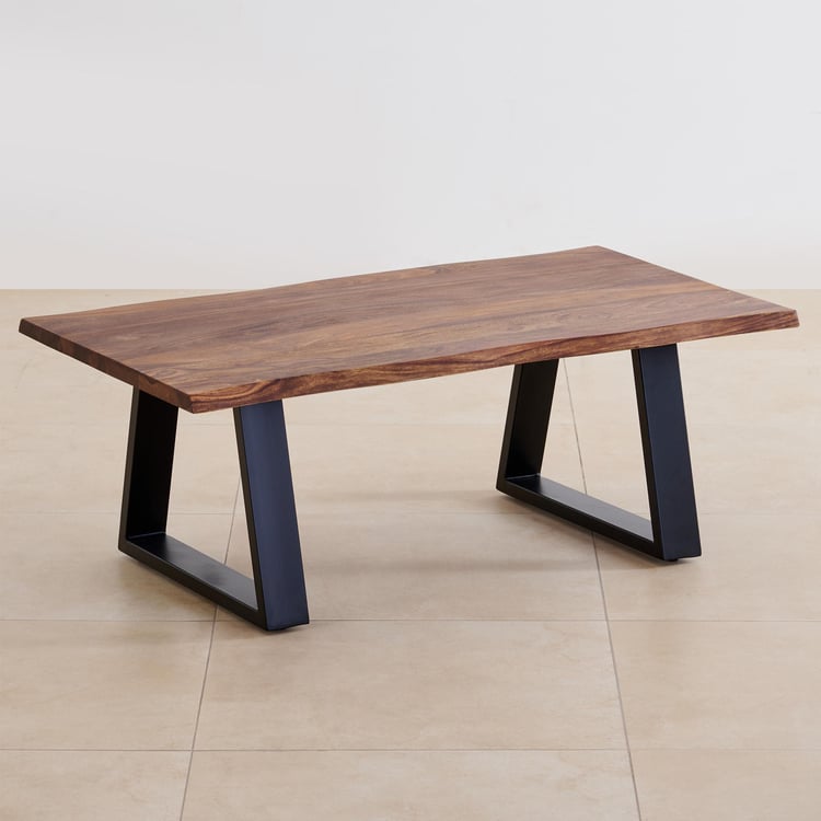 Raga NXT Sheesham Wood Top Coffee Table - Brown and Black