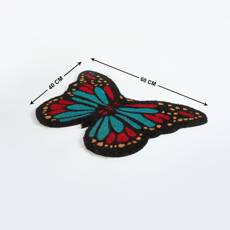 Radiance Coir Butterfly Printed Doormat - 40x60cm