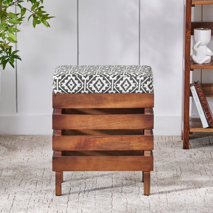 Aminah Mango Wood Stool - Brown