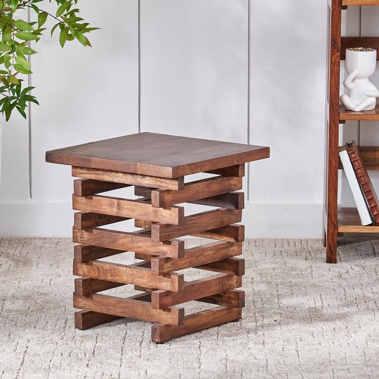 Mila Mango Wood Stool - Brown