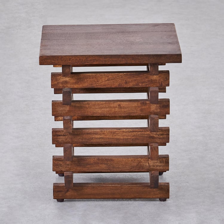 Mila Mango Wood Stool - Brown