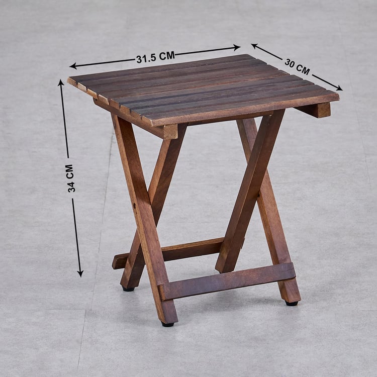 Avery Mango Wood Foldable Table - Brown