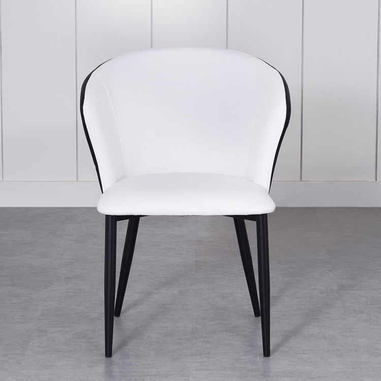 Charlie Set of 2 Faux Leather Dining Chairs - White